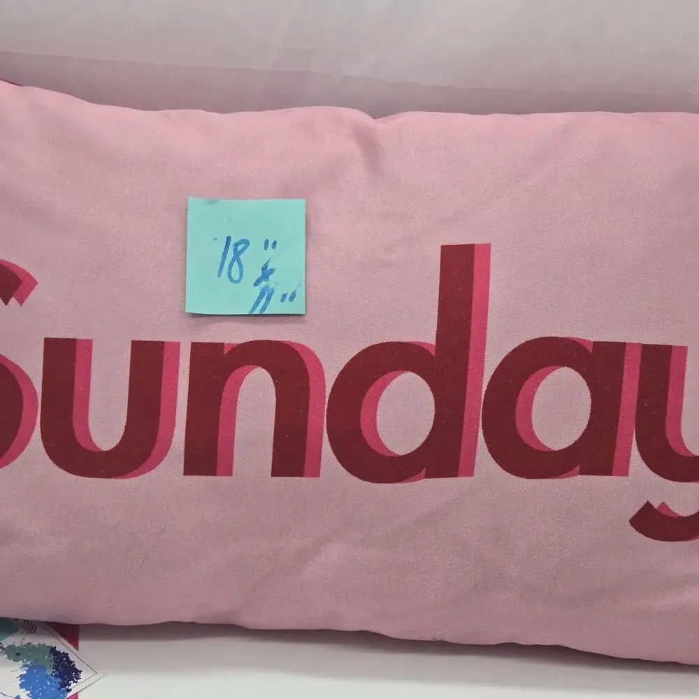 SUNDAY Pop Art Lumbar Pillow 18 X 11